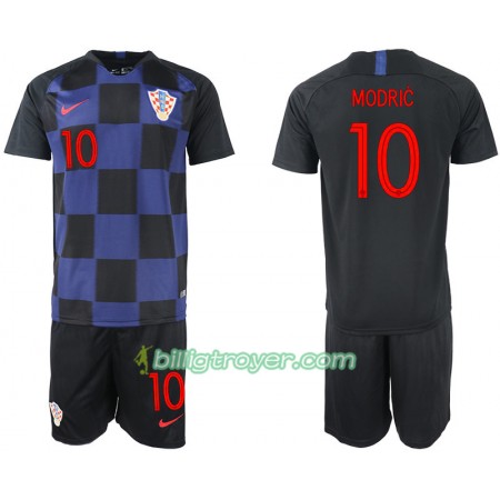 Billige Fotballdrakter Kroatia MODRIC 10 Barn VM 2018 Bortedraktsett